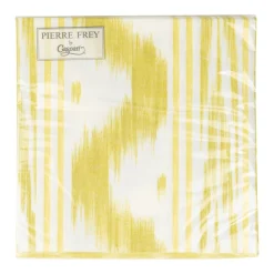 Caspari Paper Luncheon Napkins|Toile De Nantes Yellow Paper Linen Luncheon Napkins - 15 Per Package