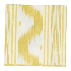 Caspari Paper Dinner Napkins|Toile De Nantes Yellow Paper Linen Dinner Napkins - 12 Per Package