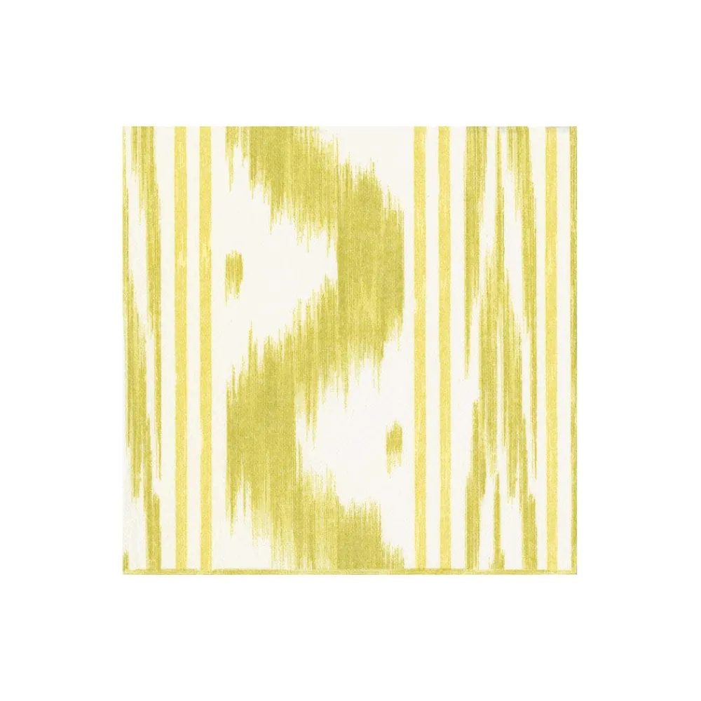 Caspari Boxed Cocktail Napkins|Toile De Nantes Yellow Paper Linen Boxed Cocktail Napkins - 15 Per Package