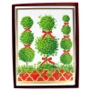 Caspari Christmas And Holiday Cards|Boxed Holiday Cards|Topiaries Boxed Christmas Cards - 15 Christmas Cards & 15 Envelopes