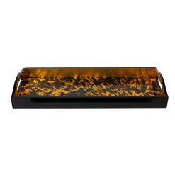 Caspari Lacquerware|Cocktail Party|Tortoiseshell Lacquer Bar Tray - 20X8