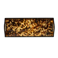 Caspari Lacquerware|Cocktail Party|Tortoiseshell Lacquer Bar Tray - 20X8
