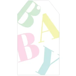 Caspari Baby Shower|Gift Tags & Enclosure Cards|Tossed Baby Classic Gift Tags - 2 Per Package