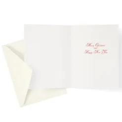 Caspari Christmas And Holiday Cards|Boxed Holiday Cards|Traditional Santa Large Boxed Christmas Cards - includes 15 cards & envelopes