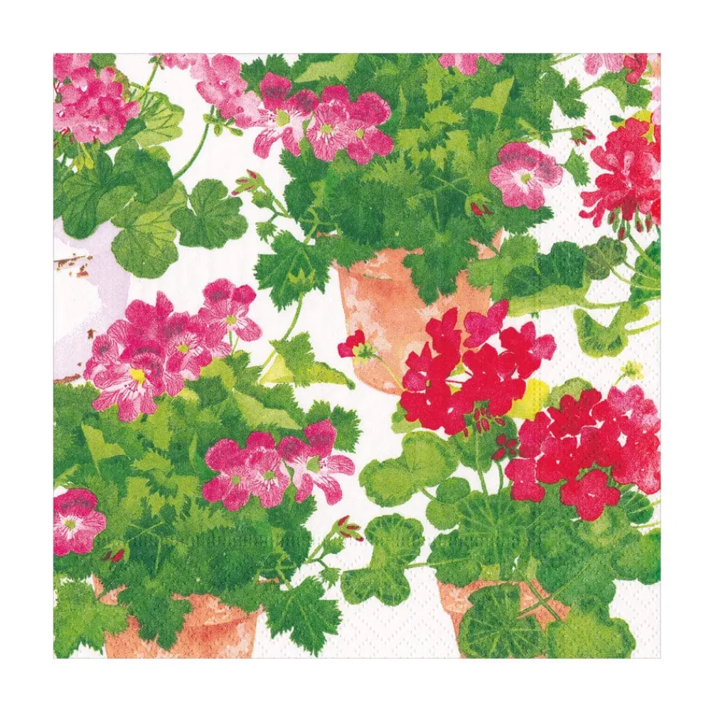 Caspari Paper Luncheon Napkins|Trailing Geranium Luncheon Napkins - 20 Per Package