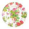 Caspari Paper Salad And Dessert Plates|Trailing Geranium Salad & Dessert Plates - 8 Per Package
