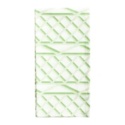Caspari Kitchen Essentials|Table Linens|Trellis Cotton Dinner Napkins in Green & White - Set of 4