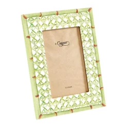 Caspari Lacquerware|Pictures, Frames & Clocks|Trellis Green 4" x 6" Lacquer Picture Frame - includes 1 frame