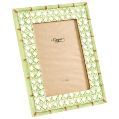 Caspari Lacquerware|Pictures, Frames & Clocks|Trellis Green 5" x 7" Lacquer Picture Frame - includes 1 frame