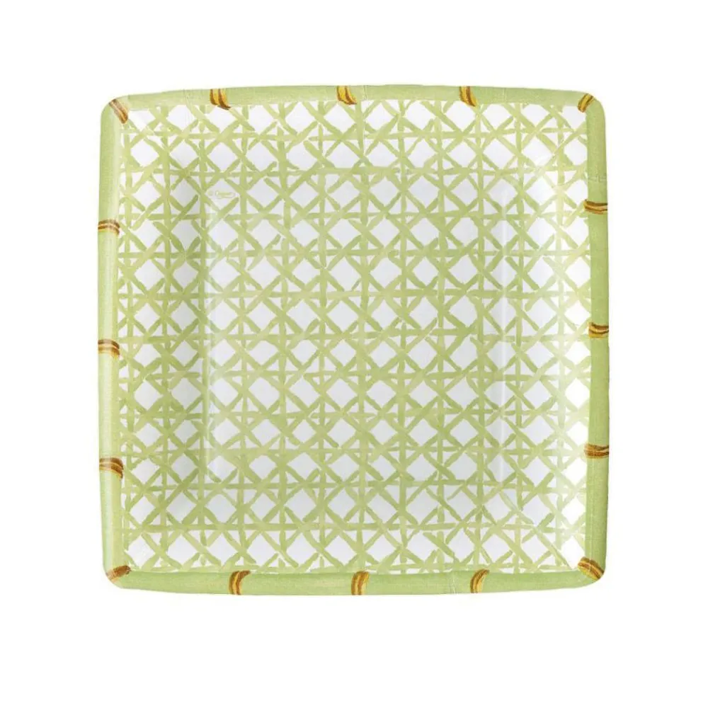 Caspari Christmas Plates|Easter|Trellis Square Paper Salad & Dessert Plates - 8 Per Package