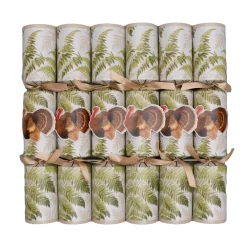 Caspari Celebration Crackers|Turkey Among Ferns Celebration Crackers - includes 6 Celebration Crackers