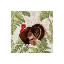 Caspari Paper Cocktail Napkins|Turkey Among Ferns Cocktail Napkins - includes 20 Cocktail Napkins