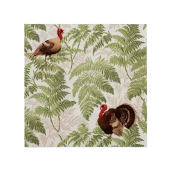 Caspari Paper Cocktail Napkins|Turkey Among Ferns Cocktail Napkins - includes 20 Cocktail Napkins