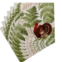 Caspari Paper Dinner Napkins|Turkey Among Ferns Dinner Napkins - includes 20 Dinner Napkins