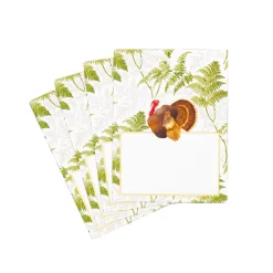 Caspari Place Cards|Turkey Among Ferns Foil Place Cards - includes 8 Cards
