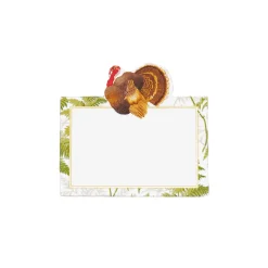 Caspari Place Cards|Turkey Among Ferns Foil Place Cards - includes 8 Cards
