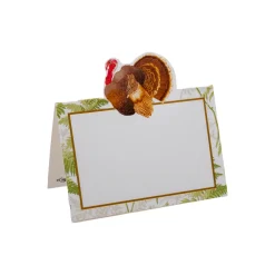 Caspari Place Cards|Turkey Among Ferns Foil Place Cards - includes 8 Cards