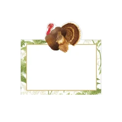 Caspari Place Cards|Turkey Among Ferns Foil Place Cards - includes 8 Cards