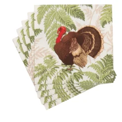 Caspari Paper Luncheon Napkins|Turkey Among Ferns Luncheon Napkins - includes 20 Luncheon Napkins