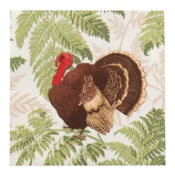 Caspari Paper Luncheon Napkins|Turkey Among Ferns Luncheon Napkins - includes 20 Luncheon Napkins