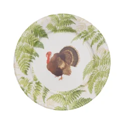 Caspari Paper Dinner Plates|Turkey Among Ferns Paper Dinner Plates - includes 8 Paper Dinner Plates