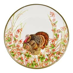 Caspari Thanksgiving|Paper Dinner Plates|Turkey And Berries Dinner Plates - 8 Per Package