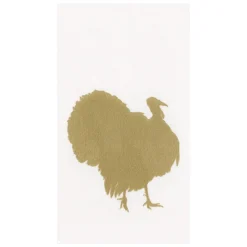 Caspari Thanksgiving|Paper Guest Towels|Turkey Fan Paper Linen Guest Towel Napkins - 12 Per Package