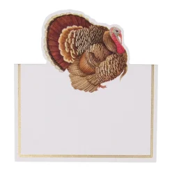 Caspari Thanksgiving|Place Cards|Turkey Place Cards Die Cut Package 8 In
