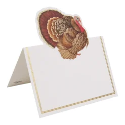 Caspari Thanksgiving|Place Cards|Turkey Place Cards Die Cut Package 8 In
