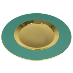 Caspari Bar Tools & Acrylic Barware|Chargers|Turquoise Plate Charger with Gold Interior