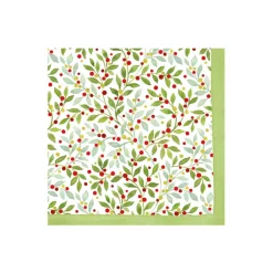 Caspari Christmas Napkins|Paper Cocktail Napkins|Twining Greenery Paper Cocktail Napkins - 20 Per Package