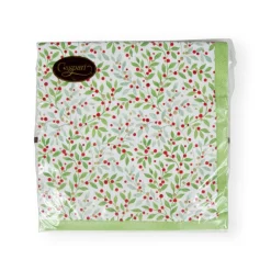 Caspari Christmas Napkins|Paper Luncheon Napkins|Twining Greenery Paper Luncheon Napkins - 20 Per Package