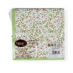 Caspari Christmas Napkins|Paper Luncheon Napkins|Twining Greenery Paper Luncheon Napkins - 20 Per Package