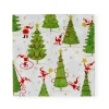 Caspari Christmas Napkins|Paper Cocktail Napkins|Twirling Santas Cocktail Napkins - 20 Per Package