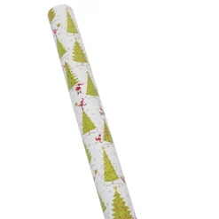 Caspari Christmas Wrapping Paper|Wrapping Paper|Twirling Santas Gift Wrap - One 30" x 8' Roll
