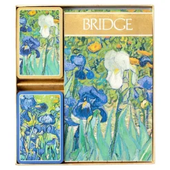 Caspari Bridge|Van Gogh Irises Bridge Gift Set - 2 Playing Card Decks & 2 Score Pads