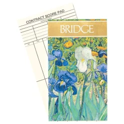 Caspari Bridge|Van Gogh Irises Bridge Gift Set - 2 Playing Card Decks & 2 Score Pads