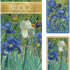 Caspari Bridge|Van Gogh Irises Bridge Gift Set - 2 Playing Card Decks & 2 Score Pads