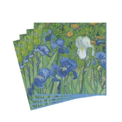 Caspari Paper Cocktail Napkins|Van Gogh Irises Paper Cocktail Napkins - 20 Per Package