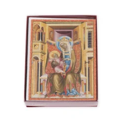 Caspari Christmas And Holiday Cards|Boxed Holiday Cards|Virgin And Child Enthroned (Detail) Large Boxed Christmas Cards - includes 15 cards & envelopes