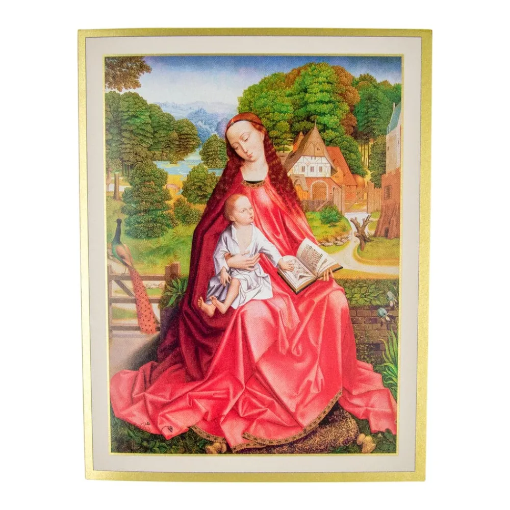 Personalization by Caspari Personalized Holiday Cards|Personalized Christmas Cards|Virgin And Child In A Garden Personalized Christmas Cards