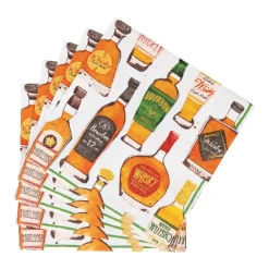 Caspari Paper Cocktail Napkins|Whiskey Tasting Cocktail Napkins - 20 Per Package