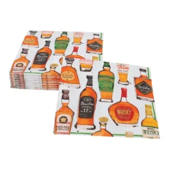 Caspari Paper Cocktail Napkins|Whiskey Tasting Cocktail Napkins - 20 Per Package