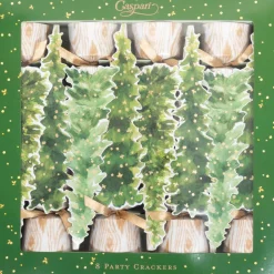 Caspari Christmas Crackers|Celebration Crackers|White Christmas 10" Luxury Cone Crackers - 8 per box