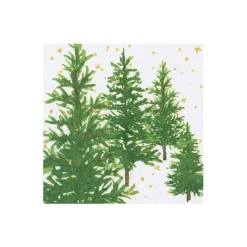 Caspari Christmas Napkins|Boxed Cocktail Napkins|White Christmas Boxed Cocktail Napkins - 40 Per Box