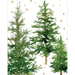 Caspari Christmas And Holiday Cards|Boxed Holiday Cards|White Christmas Foil Classic Boxed Christmas Cards - includes 10 cards & envelopes