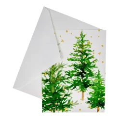 Caspari Christmas And Holiday Cards|Boxed Holiday Cards|White Christmas Foil Classic Boxed Christmas Cards - includes 10 cards & envelopes
