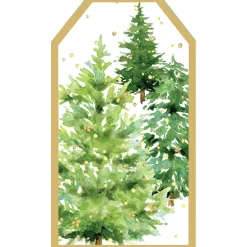 Caspari Christmas Gift Tags & Labels|Gift Tags & Enclosure Cards|White Christmas Gift Tags - 4 Per Package