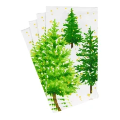 Caspari Christmas Napkins|Paper Guest Towels|White Christmas Guest Towel Napkins - 15 Per Package