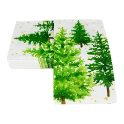 Caspari Christmas Napkins|Paper Guest Towels|White Christmas Guest Towel Napkins - 15 Per Package